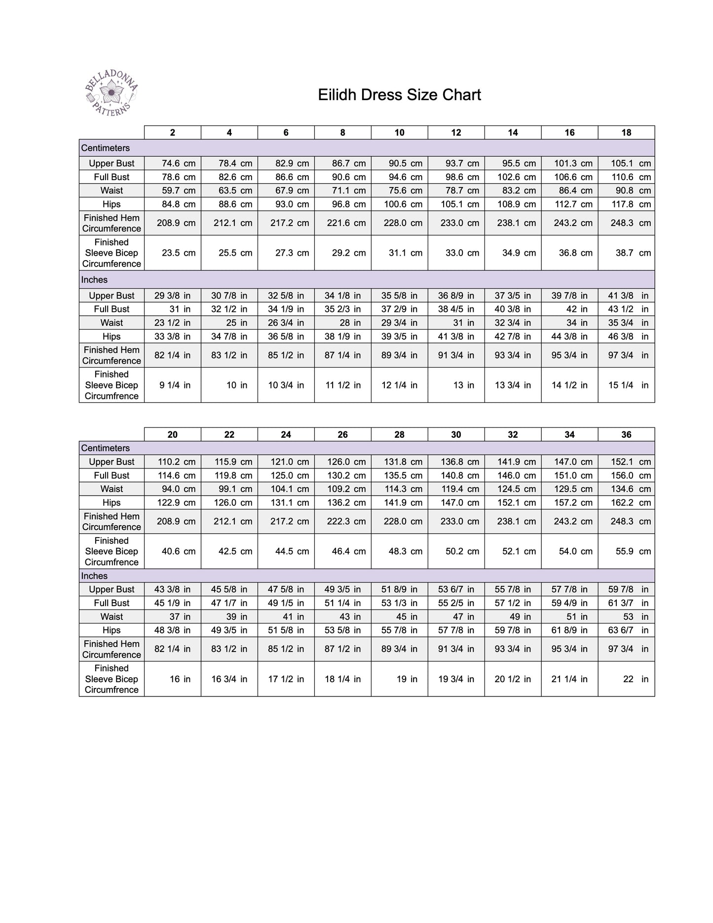 The Eilidh Dress - Printable PDF File